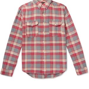 RRL checked cotton flannel shirt